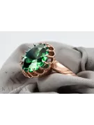 Anillo Esmeralda Oro rosa antiguo original de 14k Vintage vrc035r